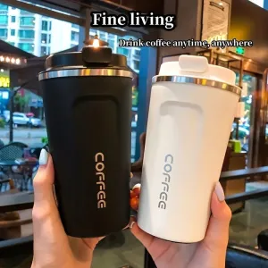 1pc Double Walled Stainless Steel Vacuum Travel Cup -510 Ml/17.2 Oz - Insulated And Reusable Thompson Cup For Coffee, Tea, And Soda Water - Keeps Your Drink Hot Or Cold All Day Long