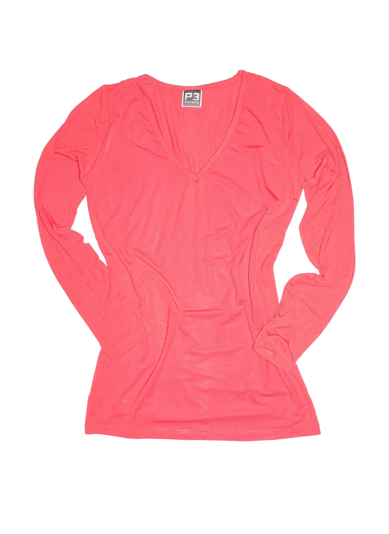 70% Bamboo Women's Long Sleeve Crew Neck pink