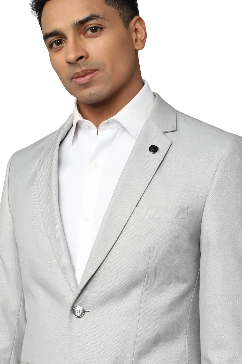 Allen Solly Men's Polyester Blend Two Piece Suit (ASSURSLFW12682_Grey