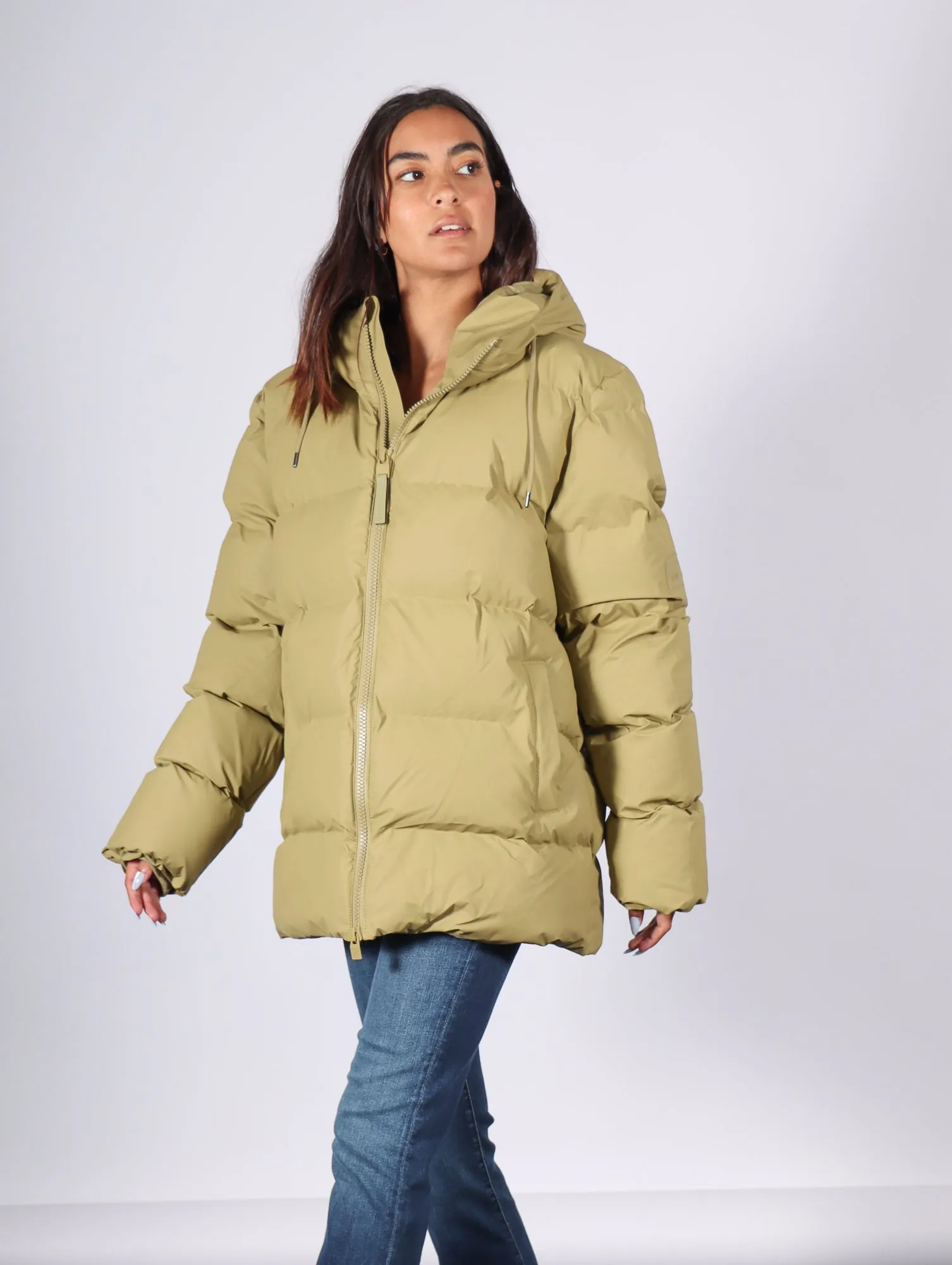 Alta Puffer Jacket in Khaki by RAINS