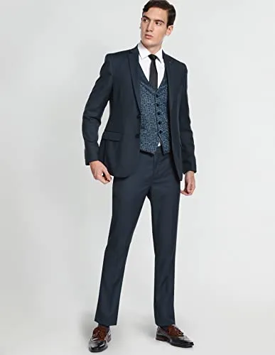 Arrow Men's Polyester Single Breasted Suits (ARAFSU5567_Blue