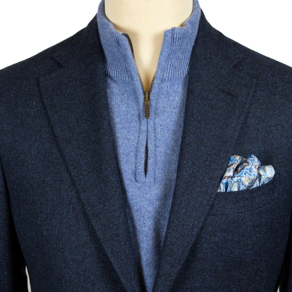 Black & Blue Cotton, Wool & Cashmere Jacket