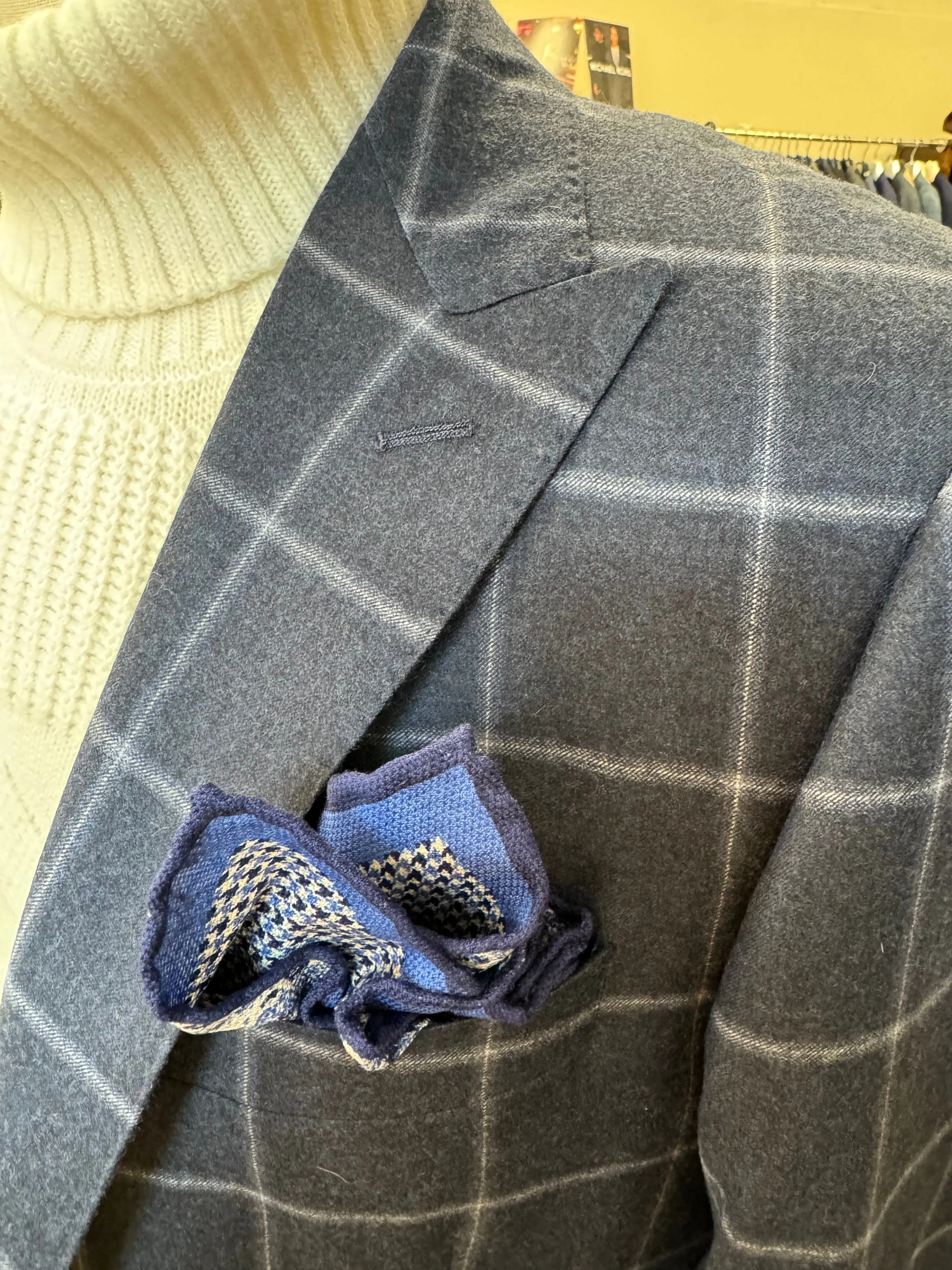 Black Label CharBlue/Pearl Windowpane Suit