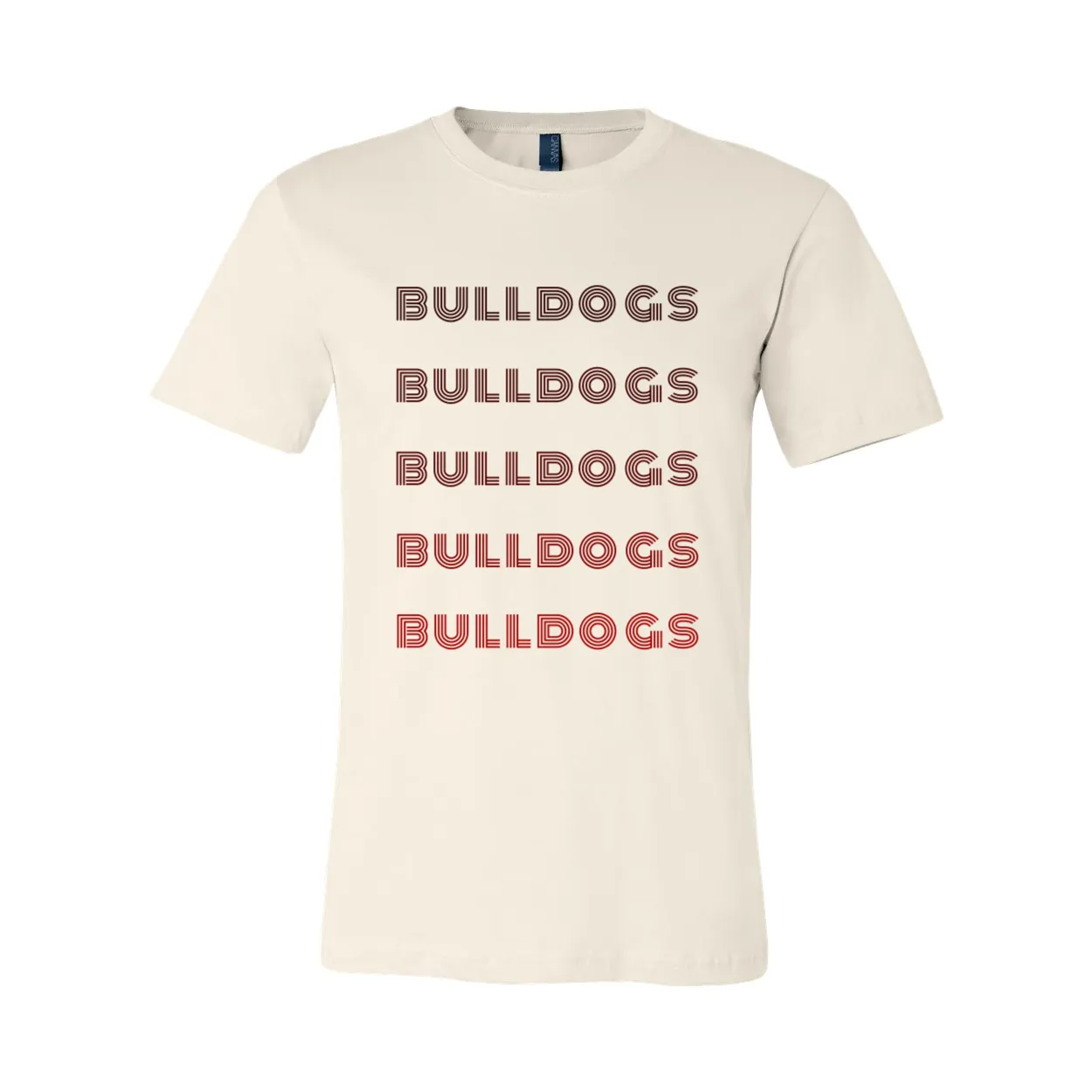 Bulldogs Retro Font Monochrome Soft Shirt