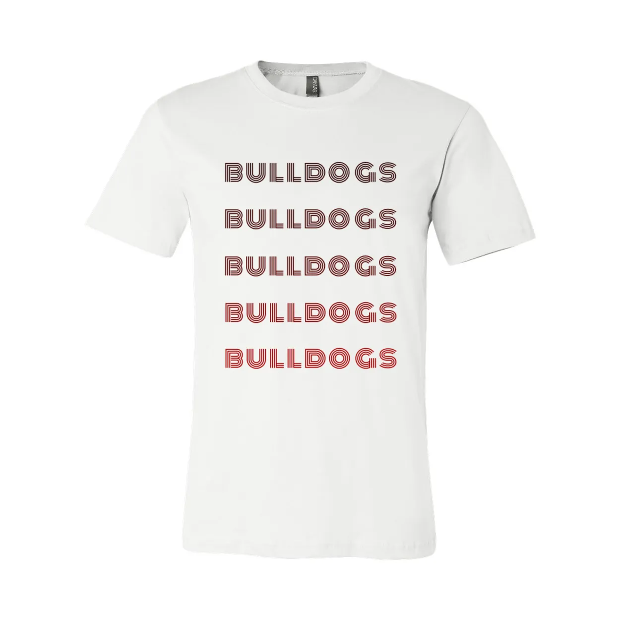 Bulldogs Retro Font Monochrome Soft Shirt