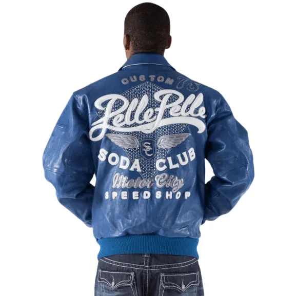 Buy Best Style Genuine Pelle Pelle Soda Club Blue Jacket | Rfx Leather Store