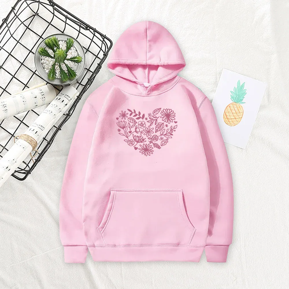 Casual Solid Tops Fleece Hoodies