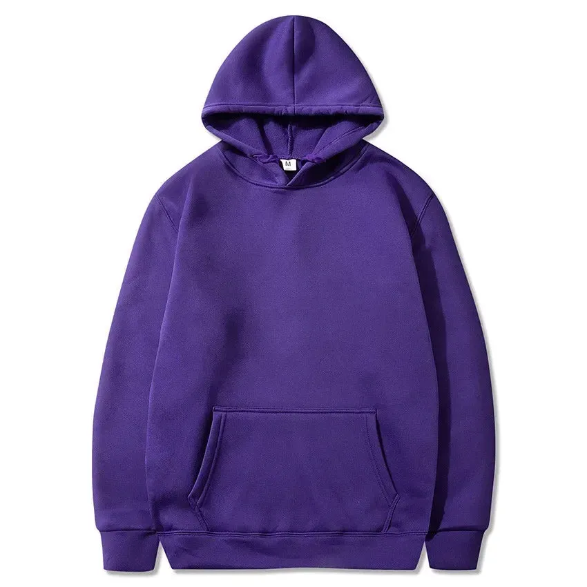 Casual Solid Tops Fleece Hoodies