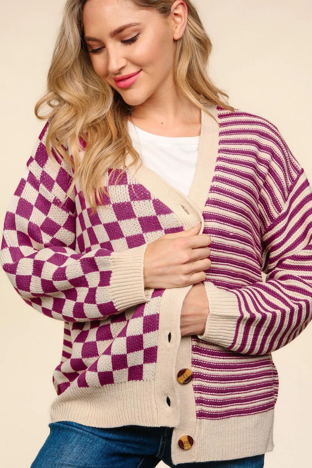 Charming Checkered Cardigan