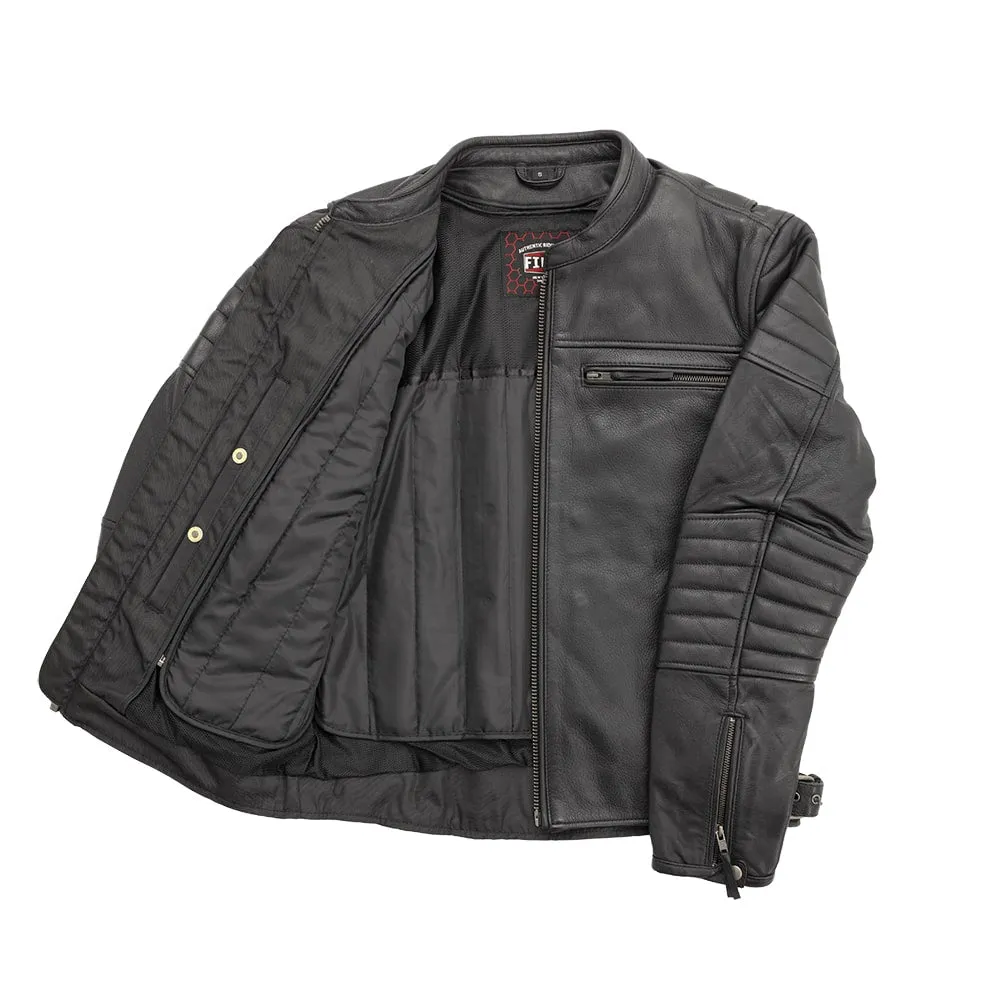 Commuter Men's Motorcycle Leather Jacket - Black