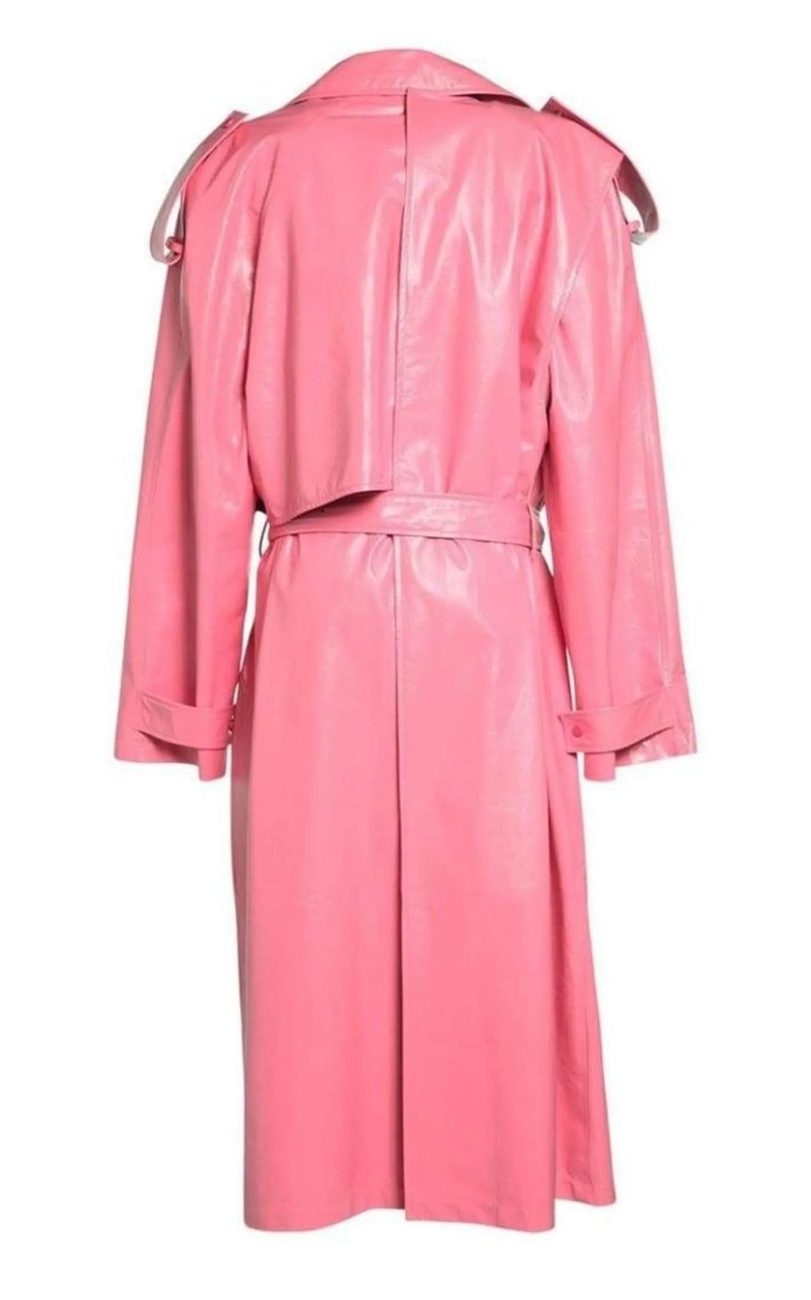 Convertible Crinkled Glossed-leather Trench Coat