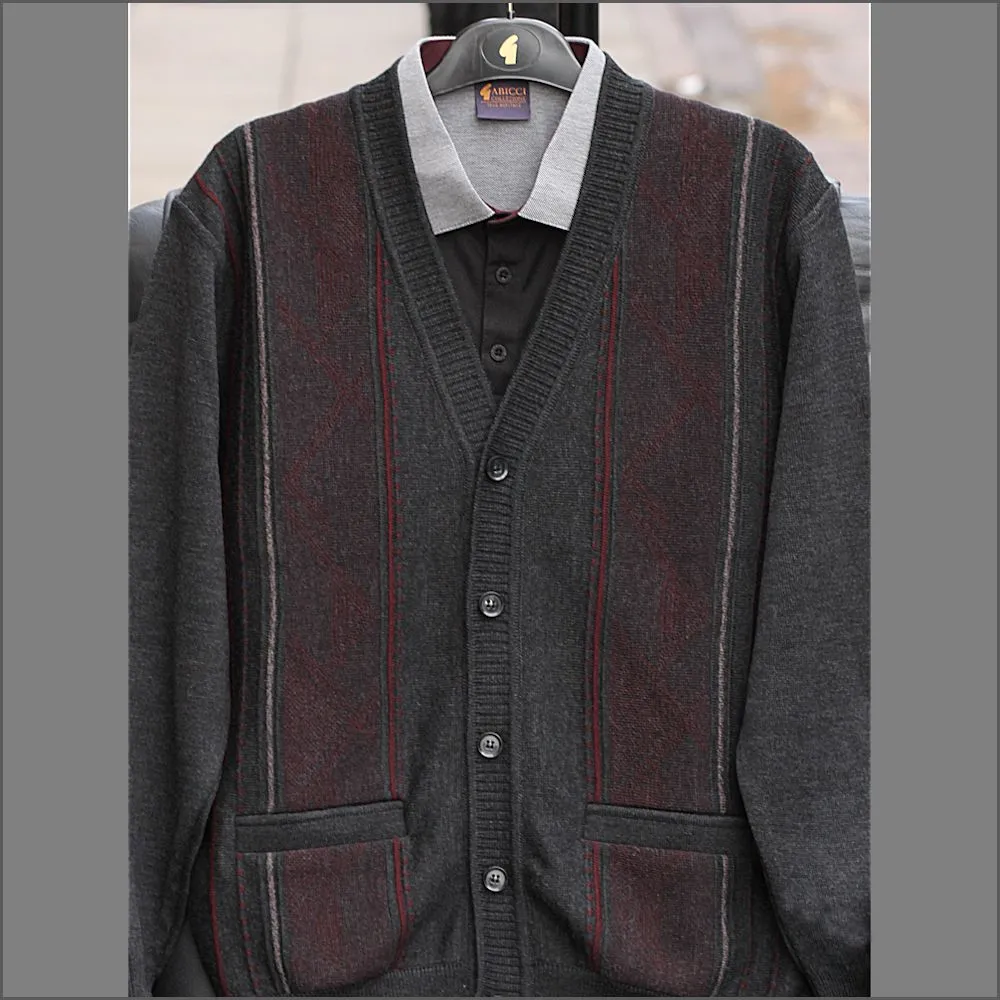 Dg's Charcoal Pattern Cardigan^