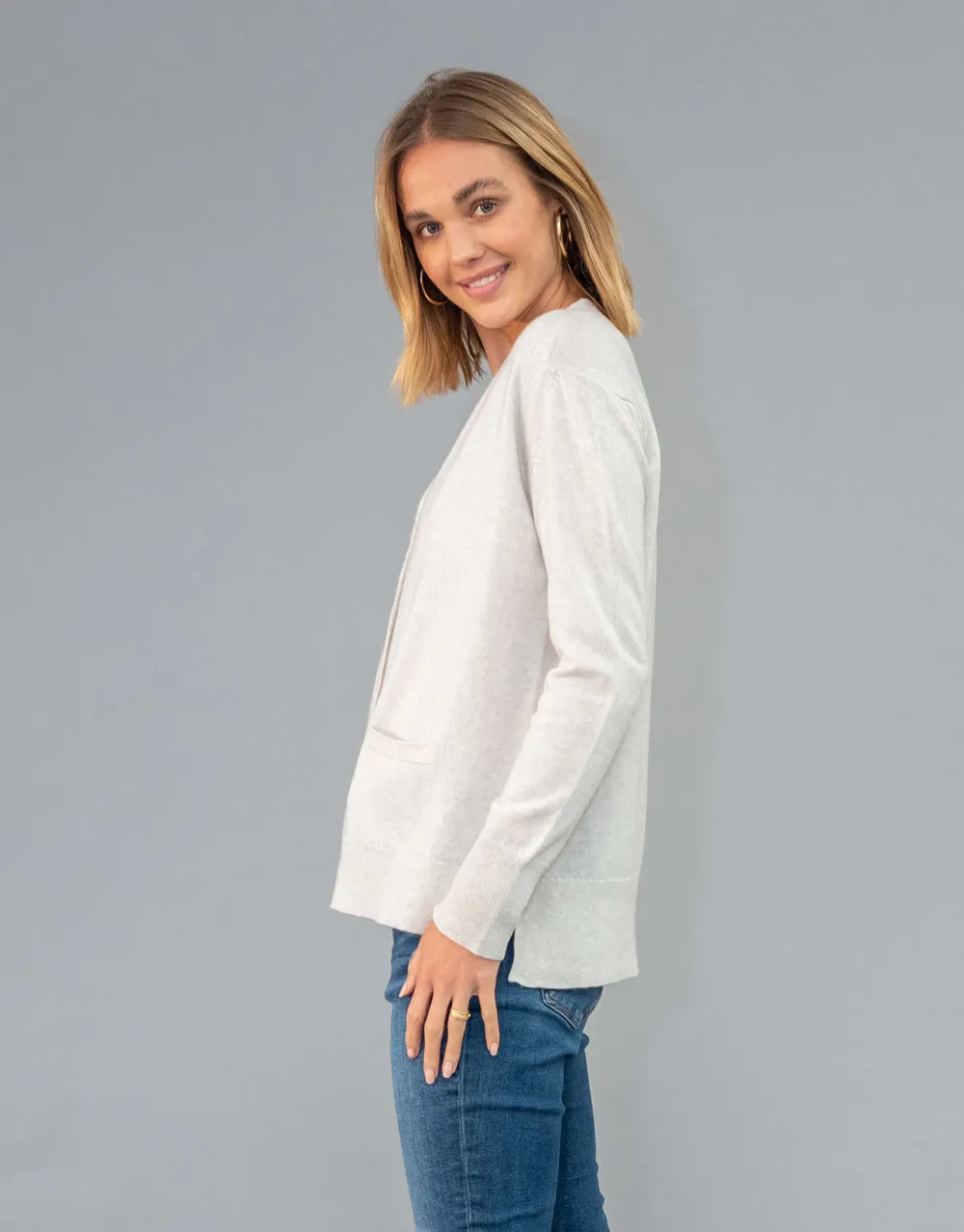 Every Day V Neck Cardigan in Ice