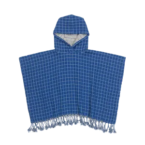 Grid Poncho | Bright Blue