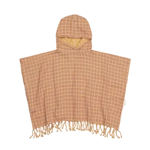 Grid Poncho | Old Rose