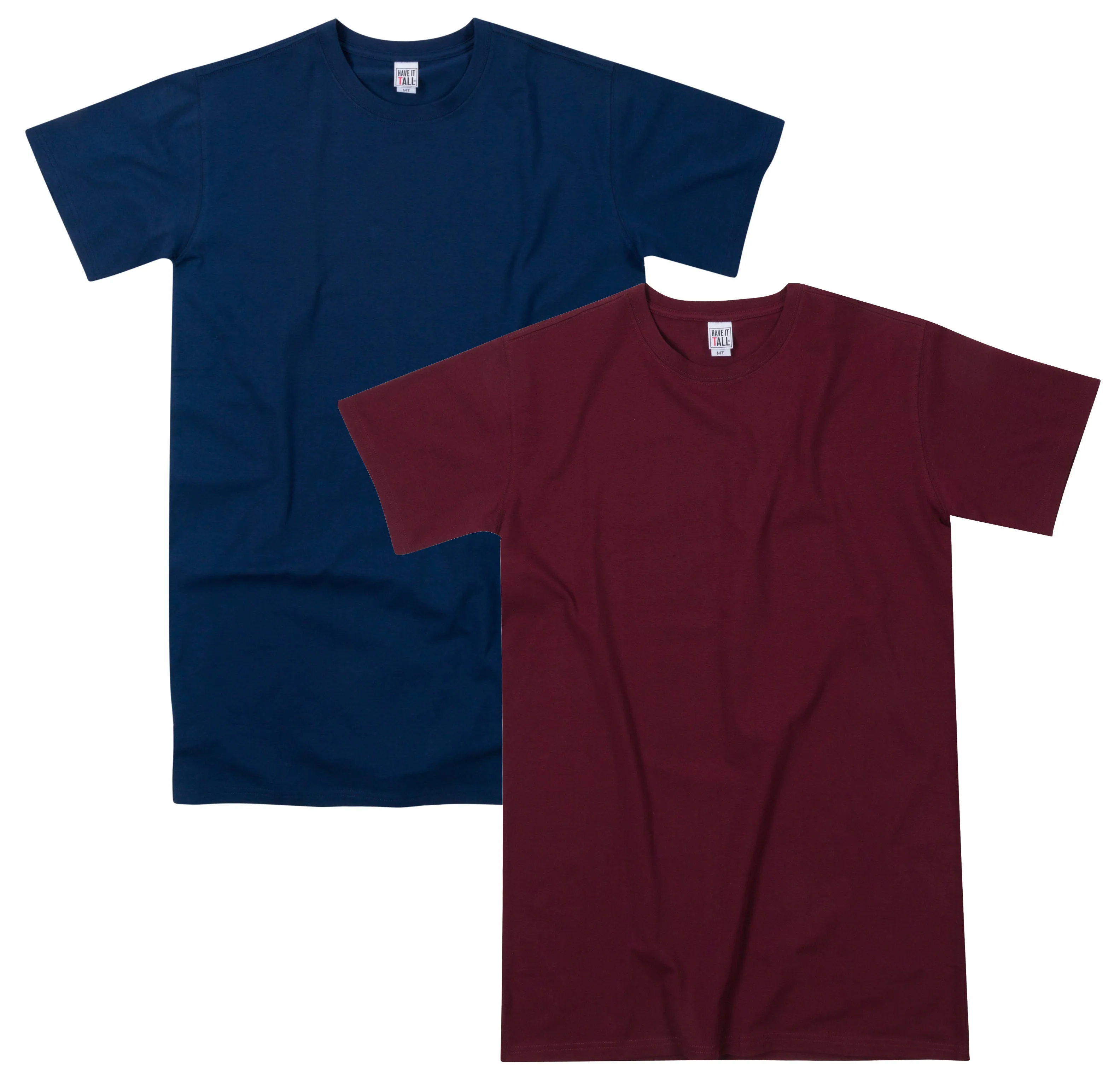 Have It Tall T-Shirt - Cotton/Spandex 4 Way Stretch, 2 Pack