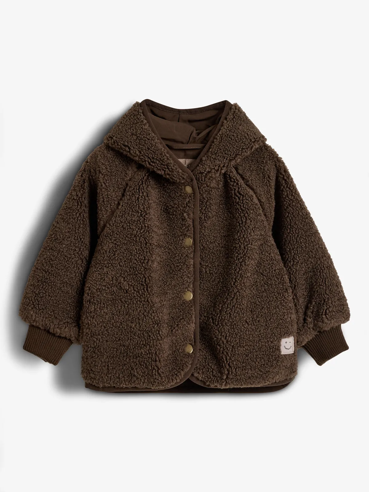 Hooded Teddy Jacket - Little - Dark Earth