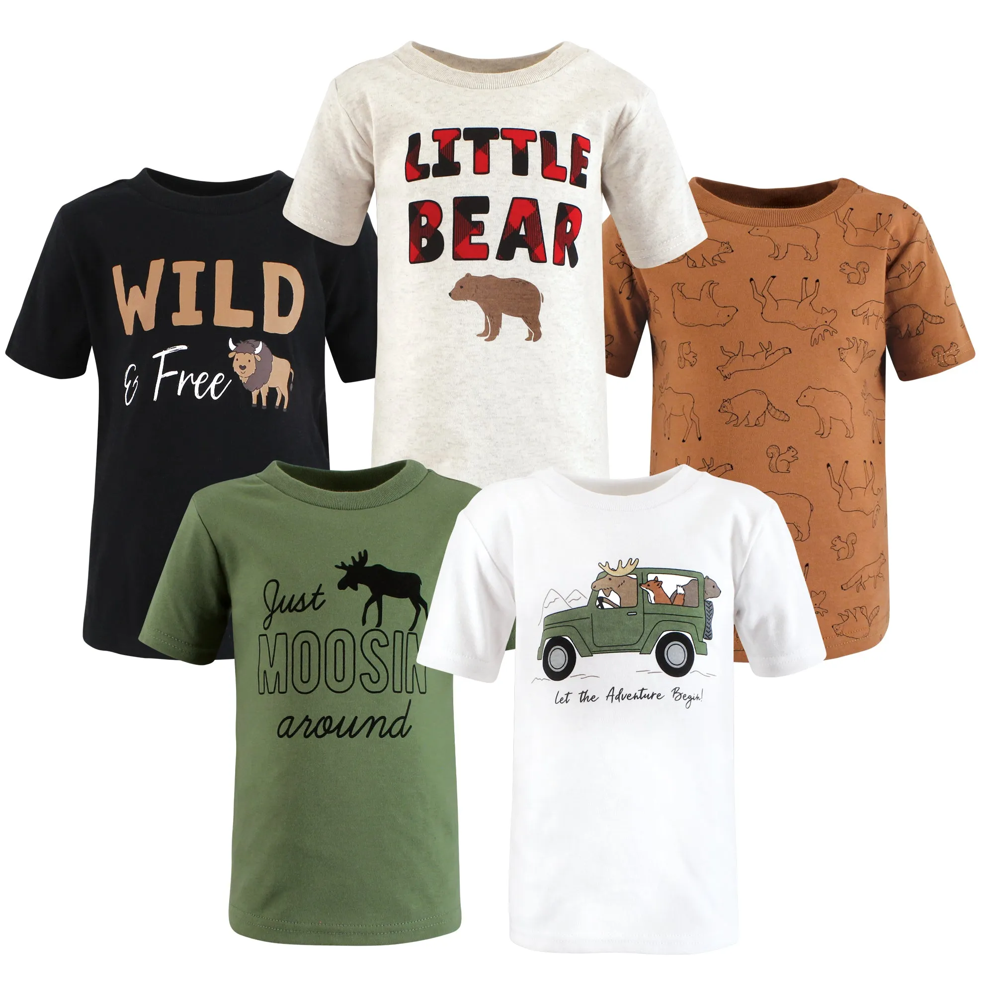 Hudson Baby Short Sleeve T-Shirts, Animal Adventure