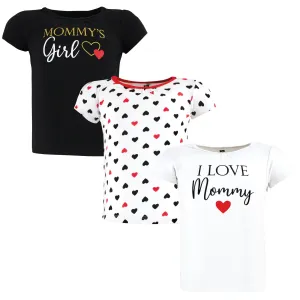 Hudson Baby Short Sleeve T-Shirts, Girl Mommy Red Black