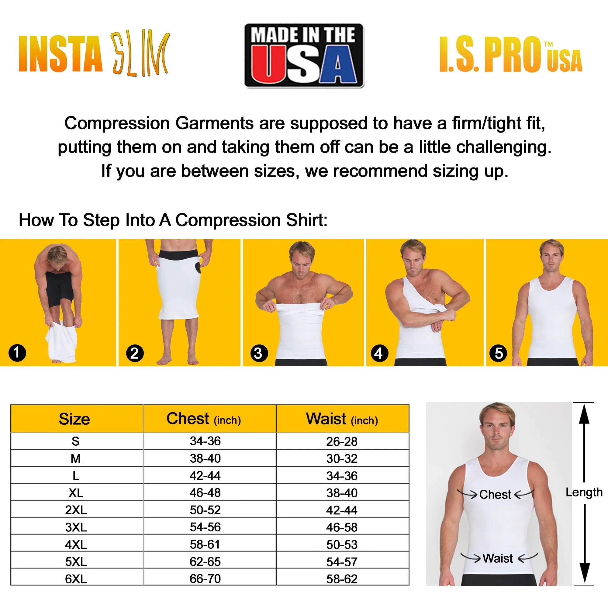 Insta Slim Sleeveless Compression Muscle Tank Panel Belt MSFP01