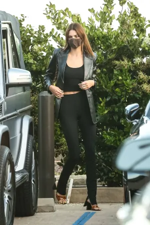 Kendall Jenner Black Leather Blazer