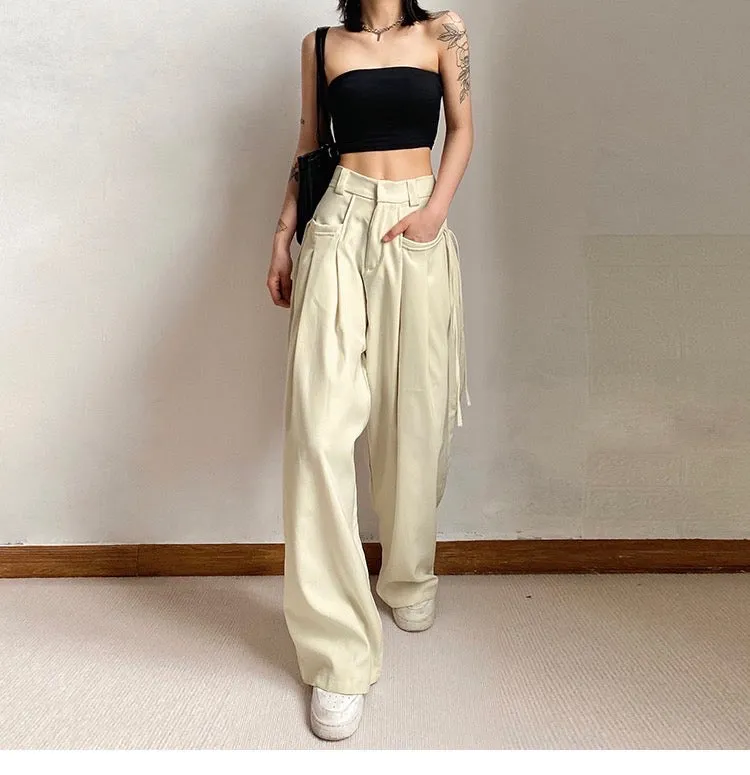 Korean Flowy Stringed Trousers