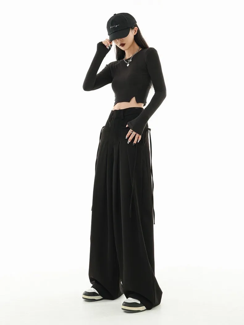 Korean Flowy Stringed Trousers