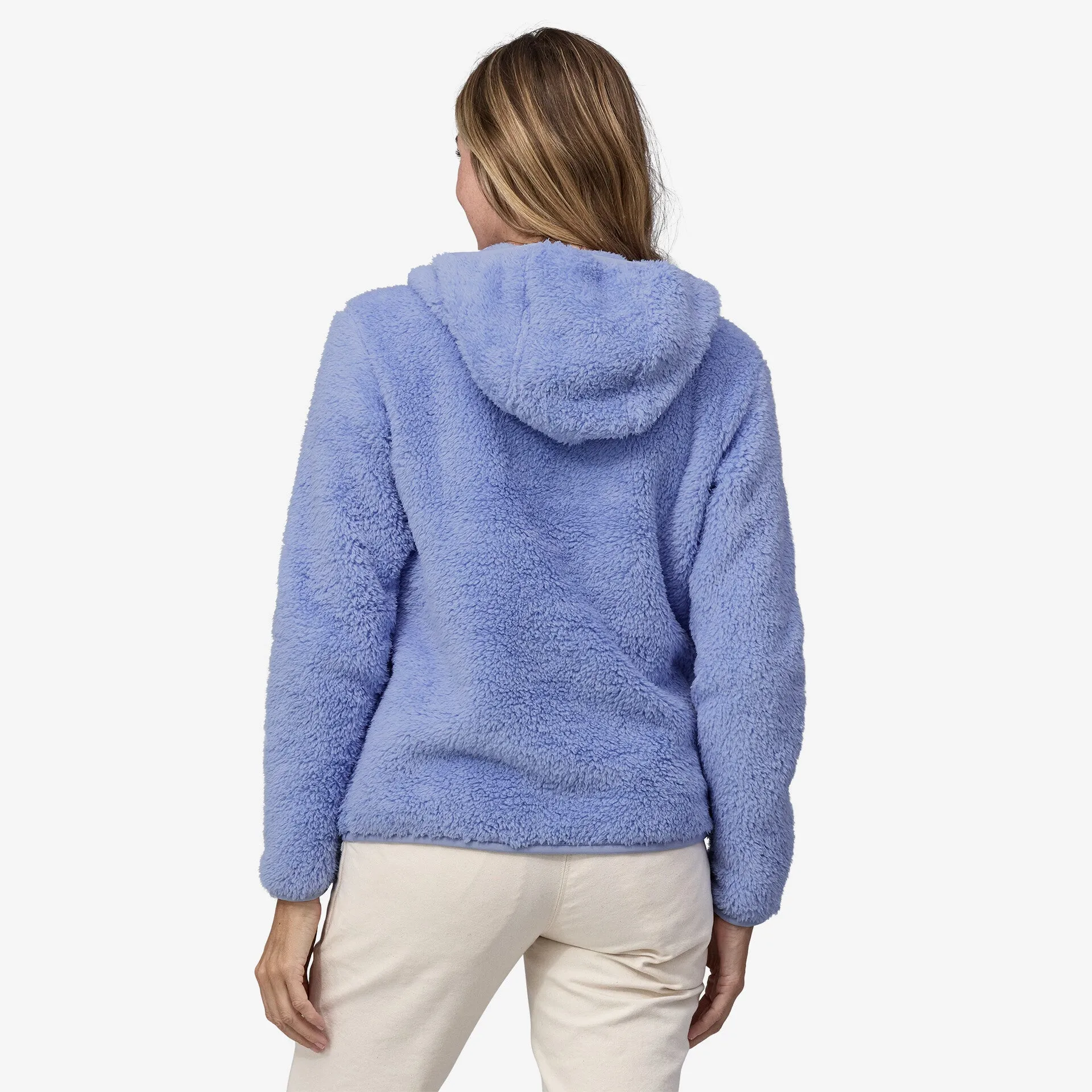 Los Gatos Patagonia Women's Fleece Pullover Hoodie in Pale Periwinkle