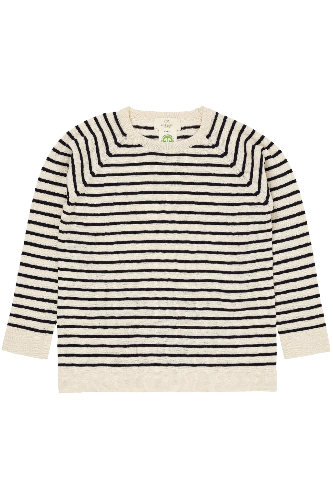 LT. KNITTED T-SHIRT LS - CREAM/NAVY COMB.