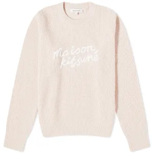 Maison Kitsune Handwritten Comfort Jumper, Pale Pink