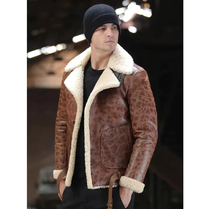 Men's Airforce Aviator Sheepskin Leather Jacket