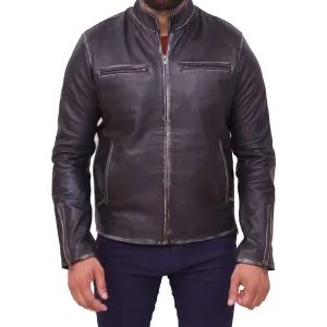 Men's Fashion Stylish Slim Fit Genuine Lambskin Leather Biker Jacket