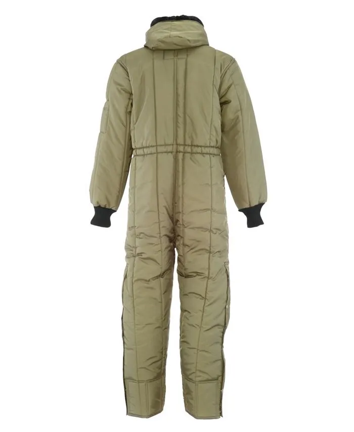 Men's Insulated Iron Tuff Jumpsuit with Hood - Cold Protection 50F Refrigi  Wear, green