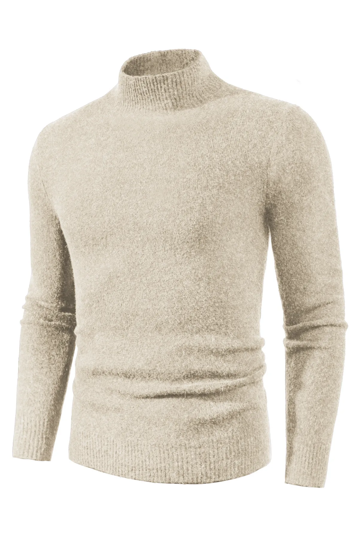 Men's Mock Turtleneck Sweater Long Sleeve Under Wool Blend Pullover Casual Sweaters