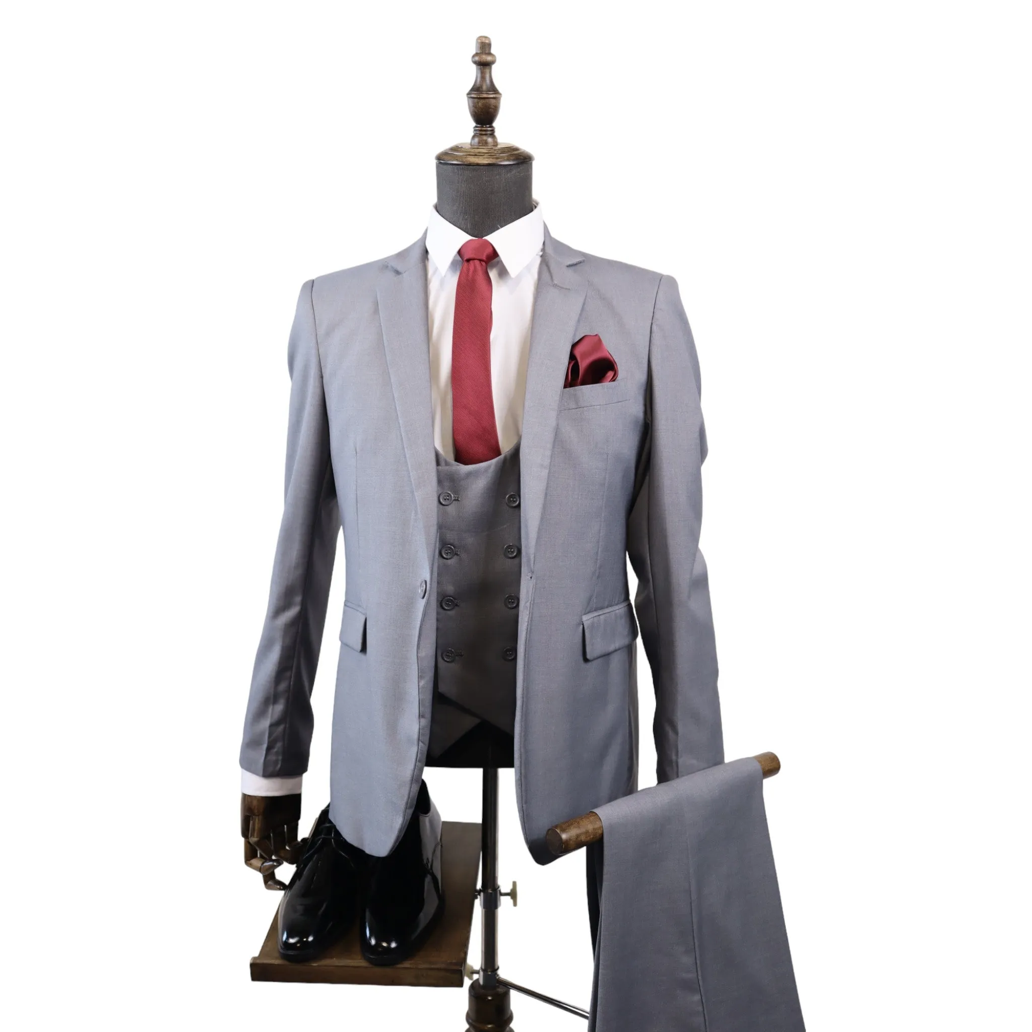 Men's Tailored Light Grey 3PC Suit