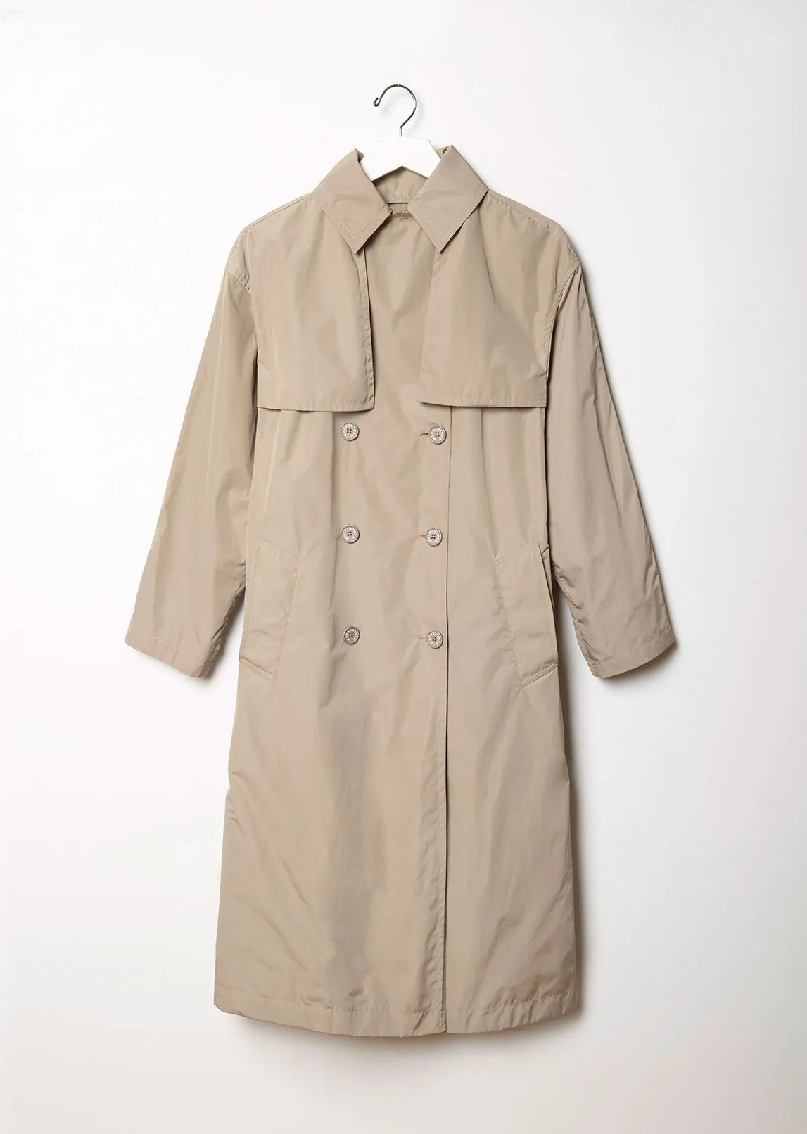 Nylon Double Breasted Trench