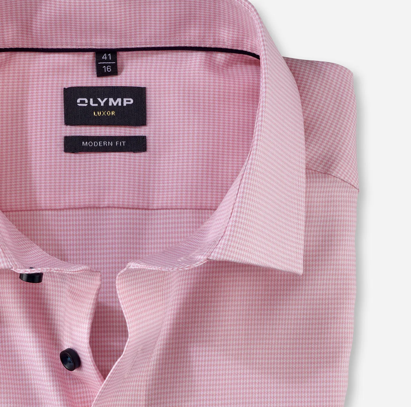 OLYMP -  Modern Fit, Soft Pink Houndstooth