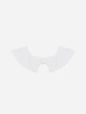 Organic Cotton Bow Tie Collar | White