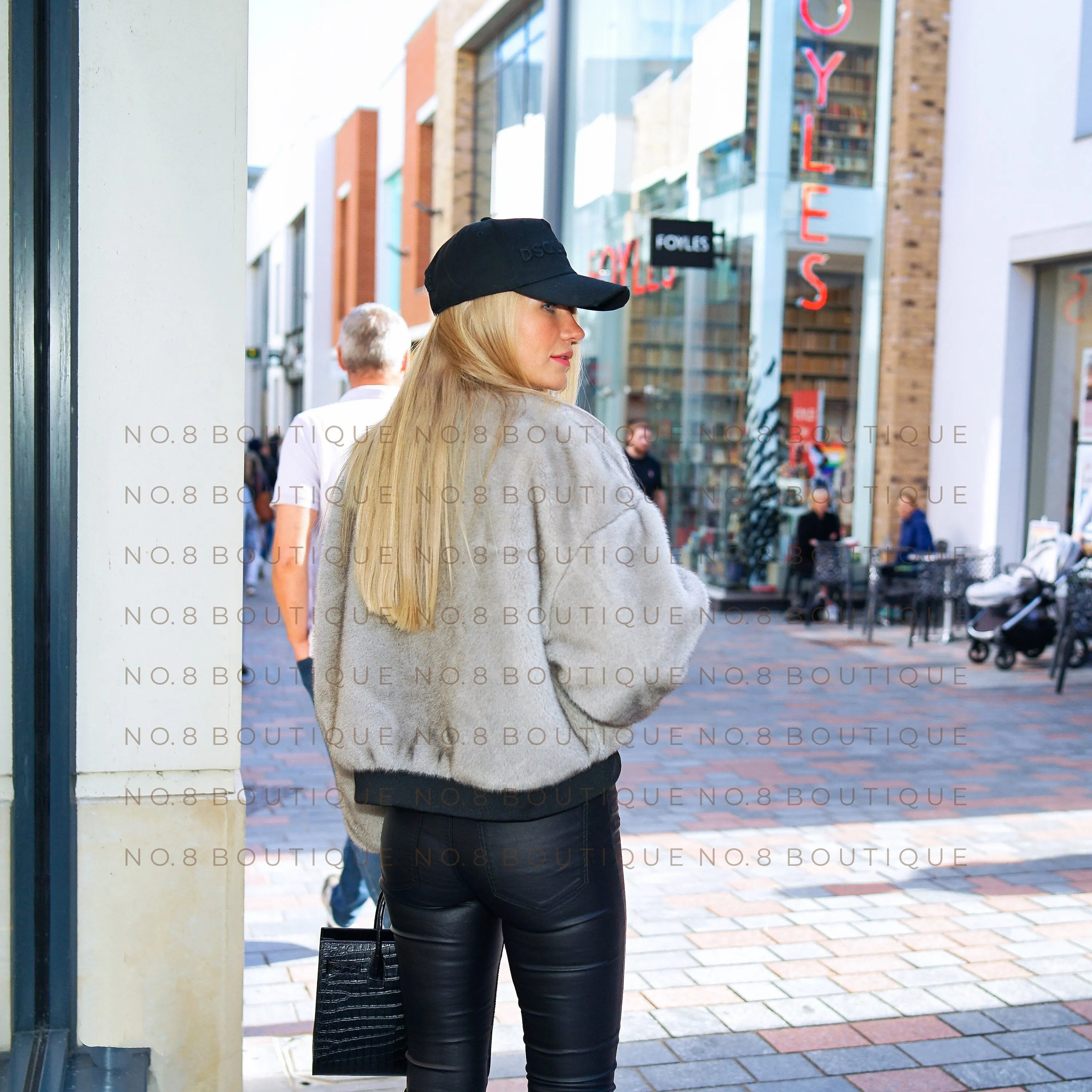 Oversize Faux Mink Bomber Jacket