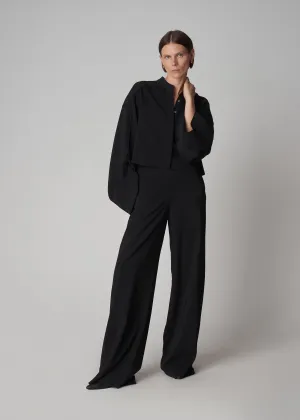 Palazzo Pant in Stretch Viscose - Black