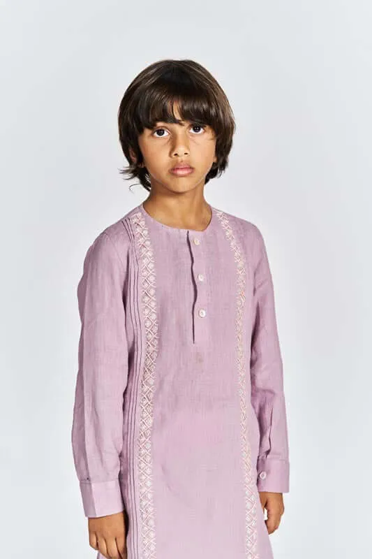 Pink Front Pleated Kurta Set