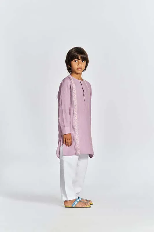 Pink Front Pleated Kurta Set