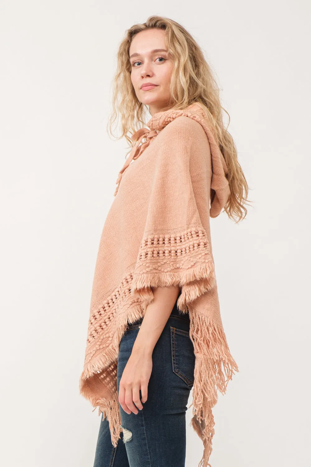 RAJ DYAN HOODED PONCHO CAPE DESERT SAND