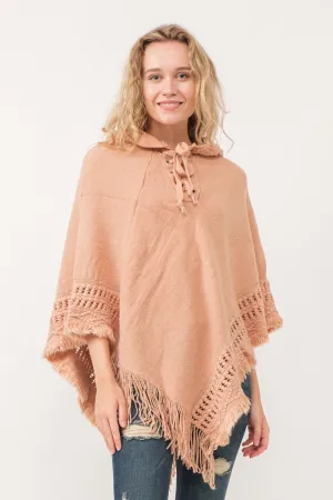 RAJ DYAN HOODED PONCHO CAPE DESERT SAND