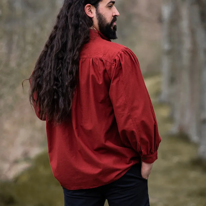 Red Wide Cut Medieval Shirt - Soft Cotton