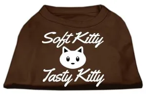 Softy Kitty, Tasty Kitty Screen Print Dog Shirt Brown XXXL (20)