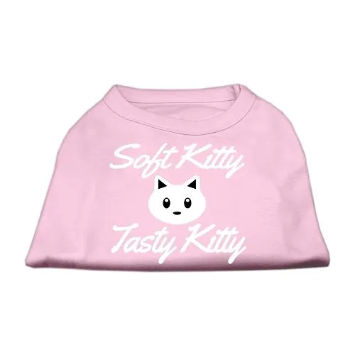 Softy Kitty, Tasty Kitty Screen Print Dog Shirt Light Pink XXXL (20)