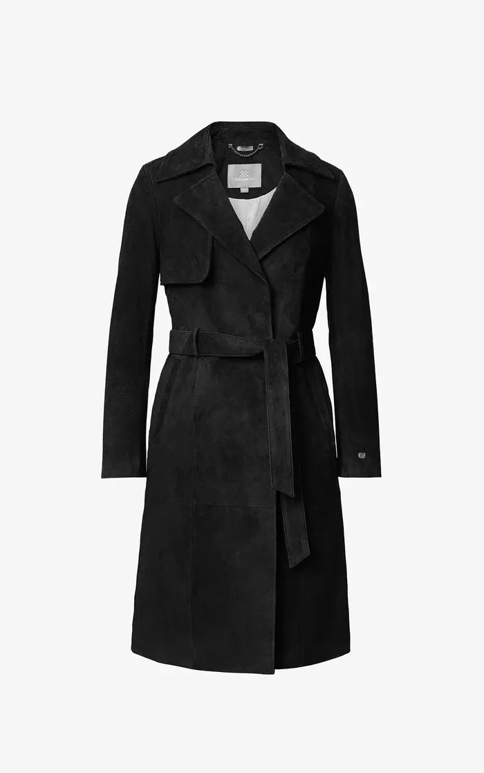 SOIA&KYO ALEXIS-N - Slim-Fit Suede Trench Coat