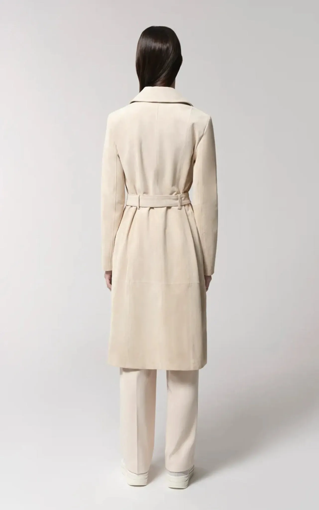 SOIA&KYO ALEXIS-N - Slim-Fit Suede Trench Coat