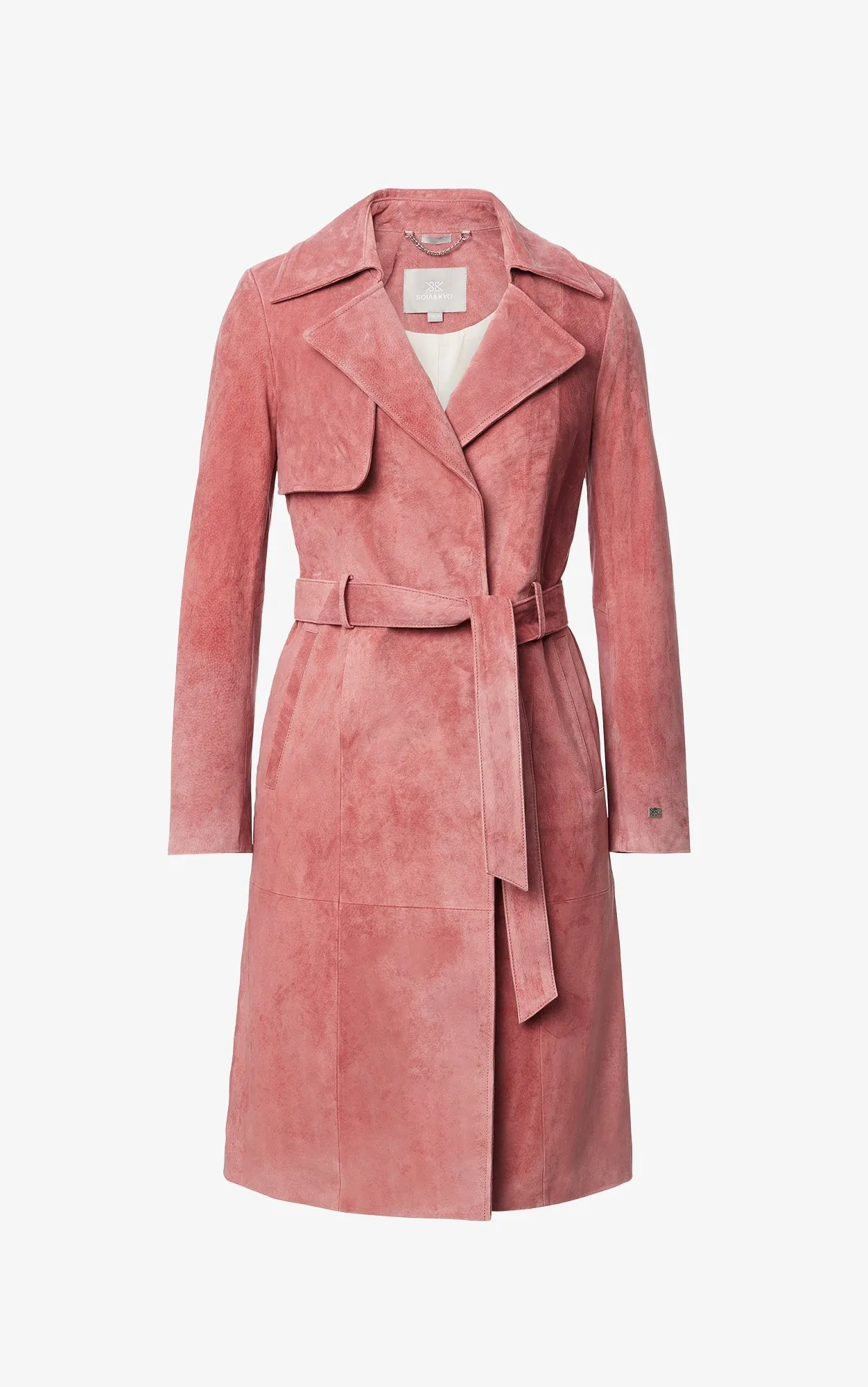 SOIA&KYO ALEXIS-N - Slim-Fit Suede Trench Coat